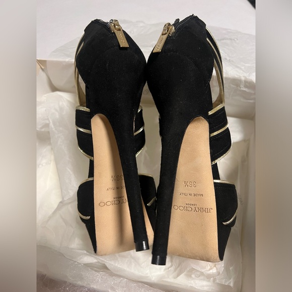 Jimmy Choo Piped Platform Sandals 145mm Sz 36.5 - Picture 4 of 6